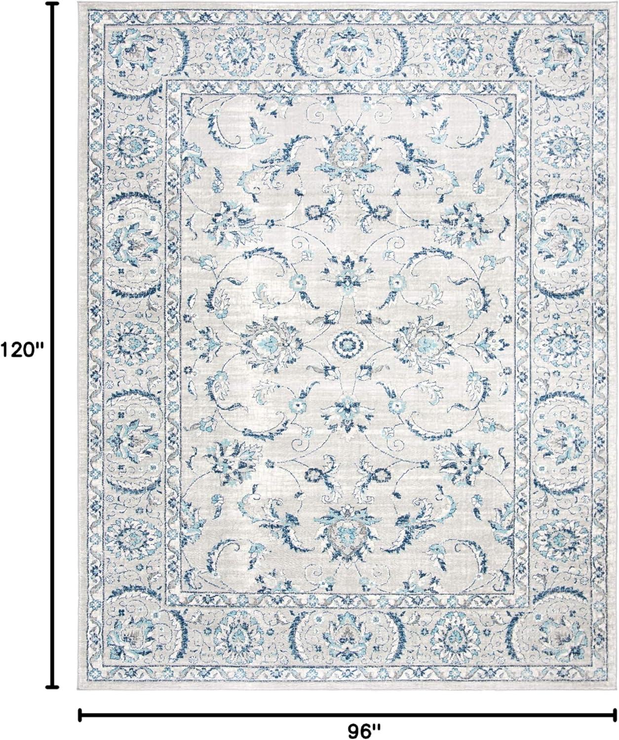 Brentwood BNT854 Power Loomed Indoor Area Rug - Light Grey/Blue - 8'x10' - Safavieh