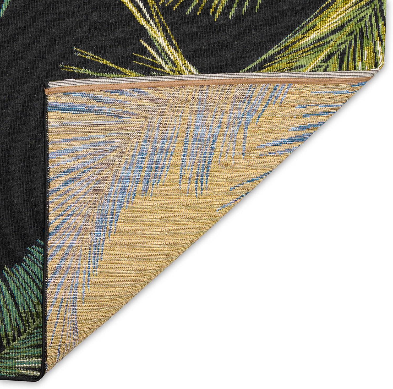 Liora Manne Marina Palm Border Indoor/Outdoor Rug Black 8'10" x 11'9"