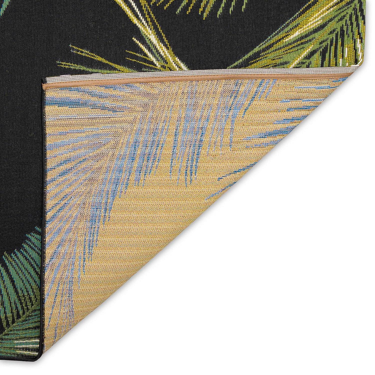 Liora Manne Marina Palm Border Indoor/Outdoor Rug Black 8'10" x 11'9"