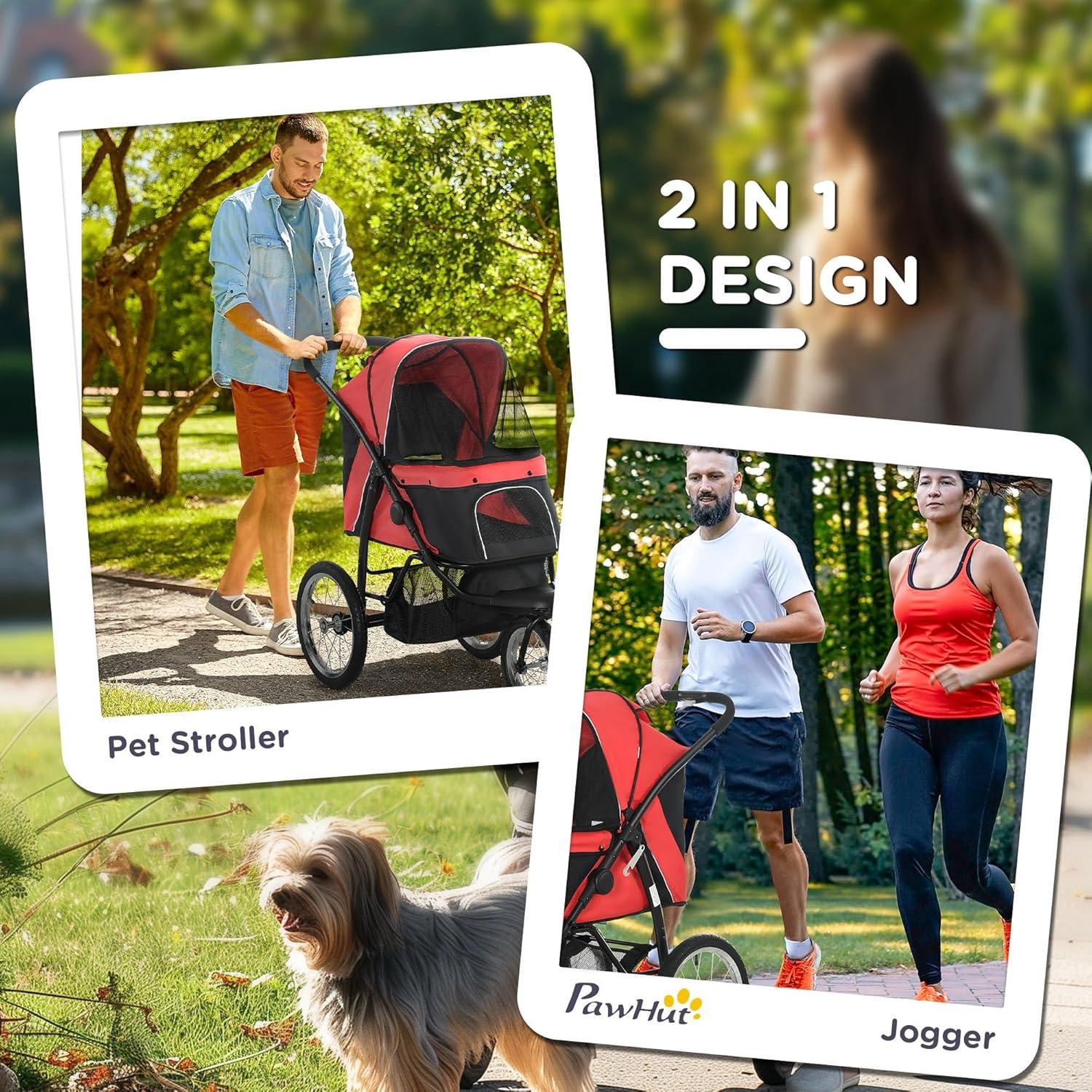 Foldable Pet Standard Stroller,Jogger Stroller