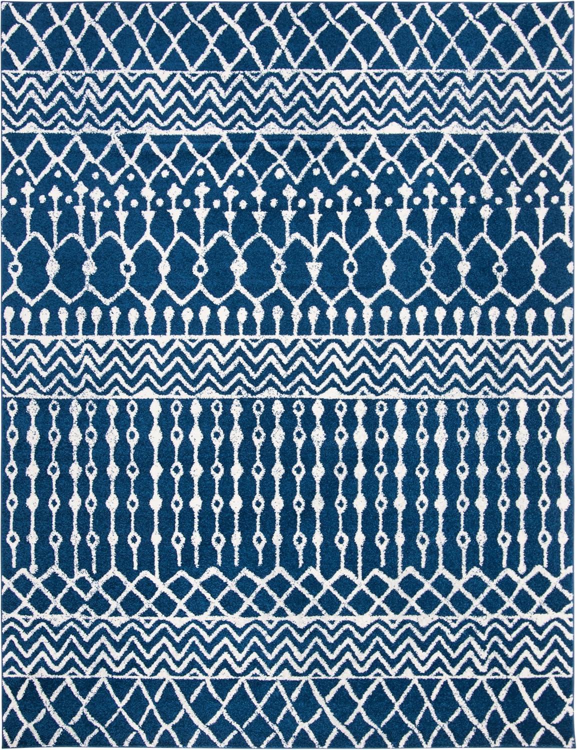 Tulum TUL270 Power Loomed Indoor Area Rug - Navy/Ivory - 9'x12' - Safavieh