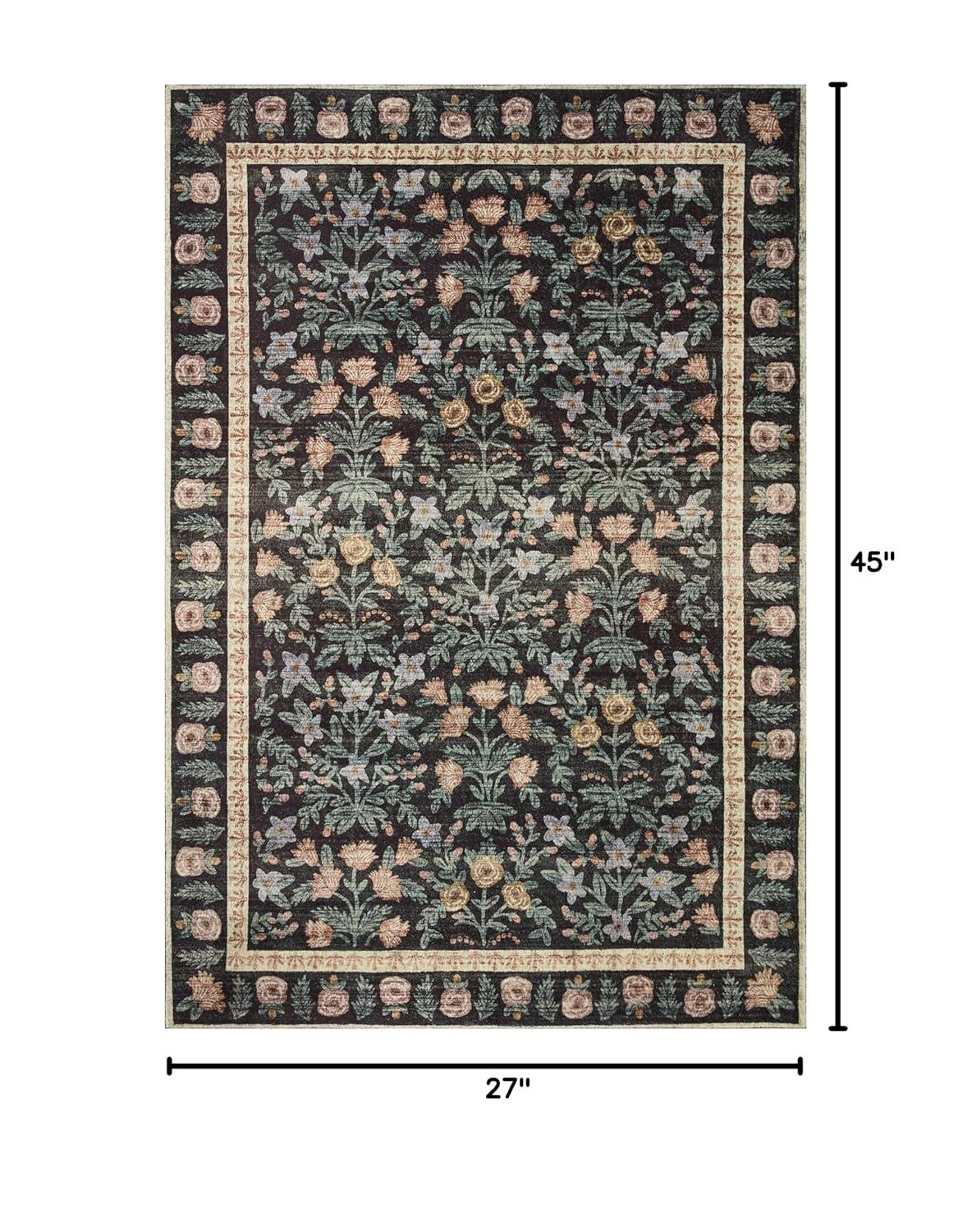 Rifle Paper Co. x Loloi Eden Mughal Garden Black Rug feat. CloudPile