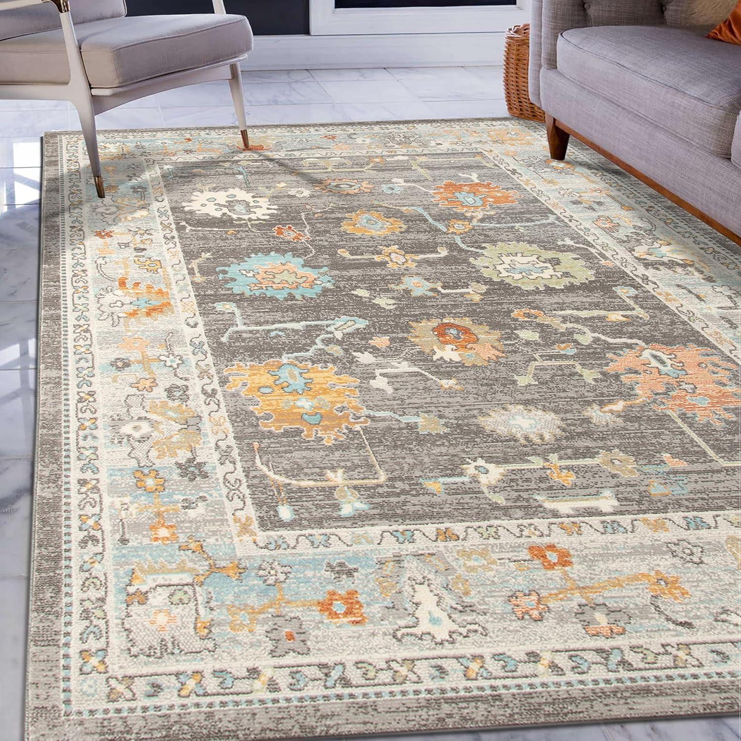 Viviane Gray Rectangular Synthetic Reversible Rug