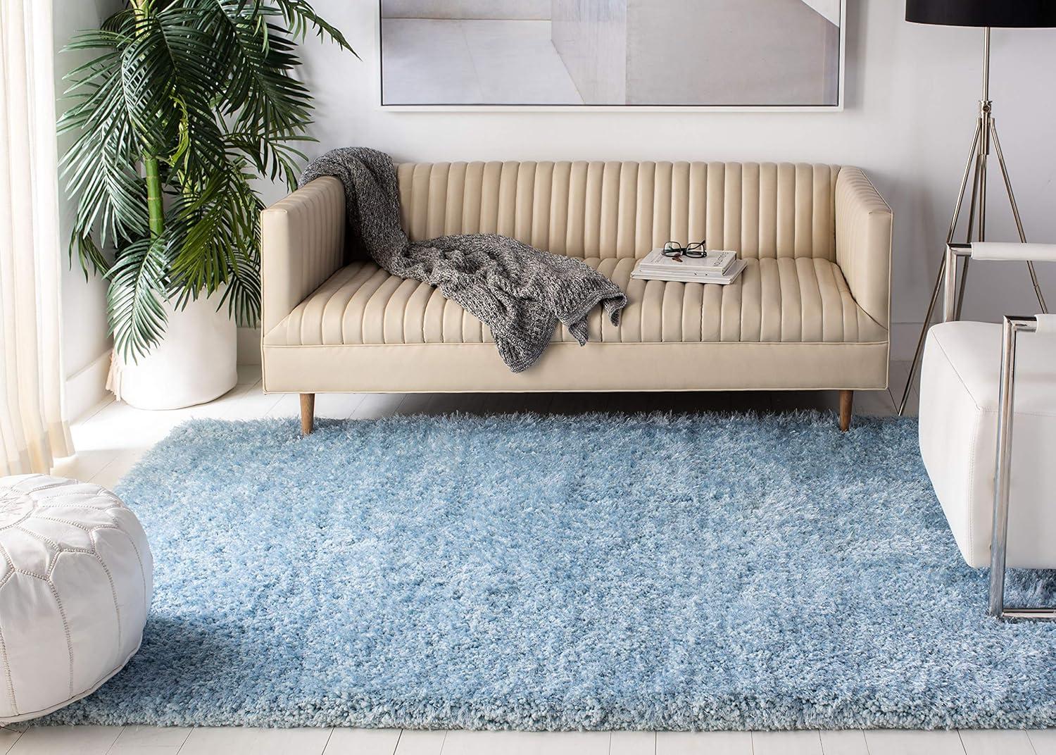 Supreme Shag SGS621 Hand Tufted Indoor Accent Rug - Light Blue - 3'x5' - Safavieh