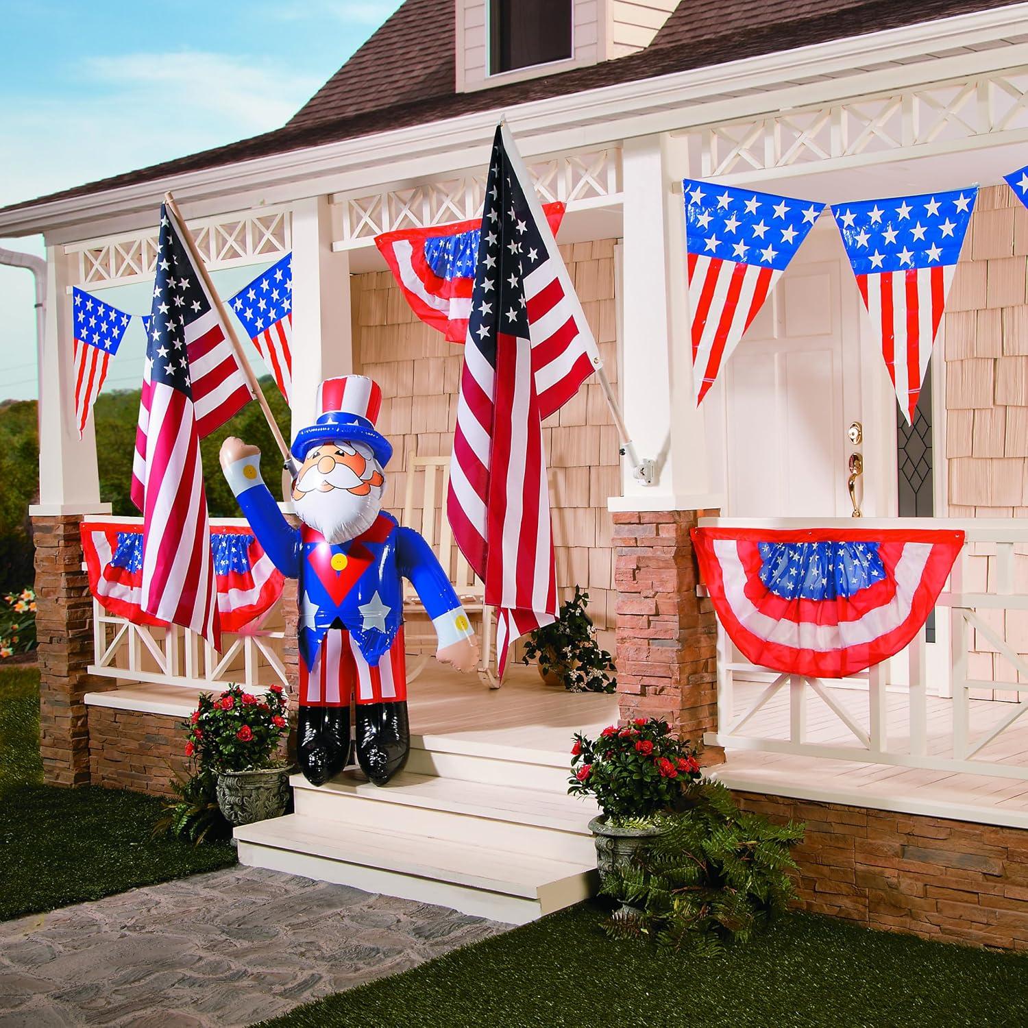Large Inflatable Uncle Sam (Over 5 feet Tall) Fourth of July, Memorial Day Decor and USA Patriotic Party Supplies