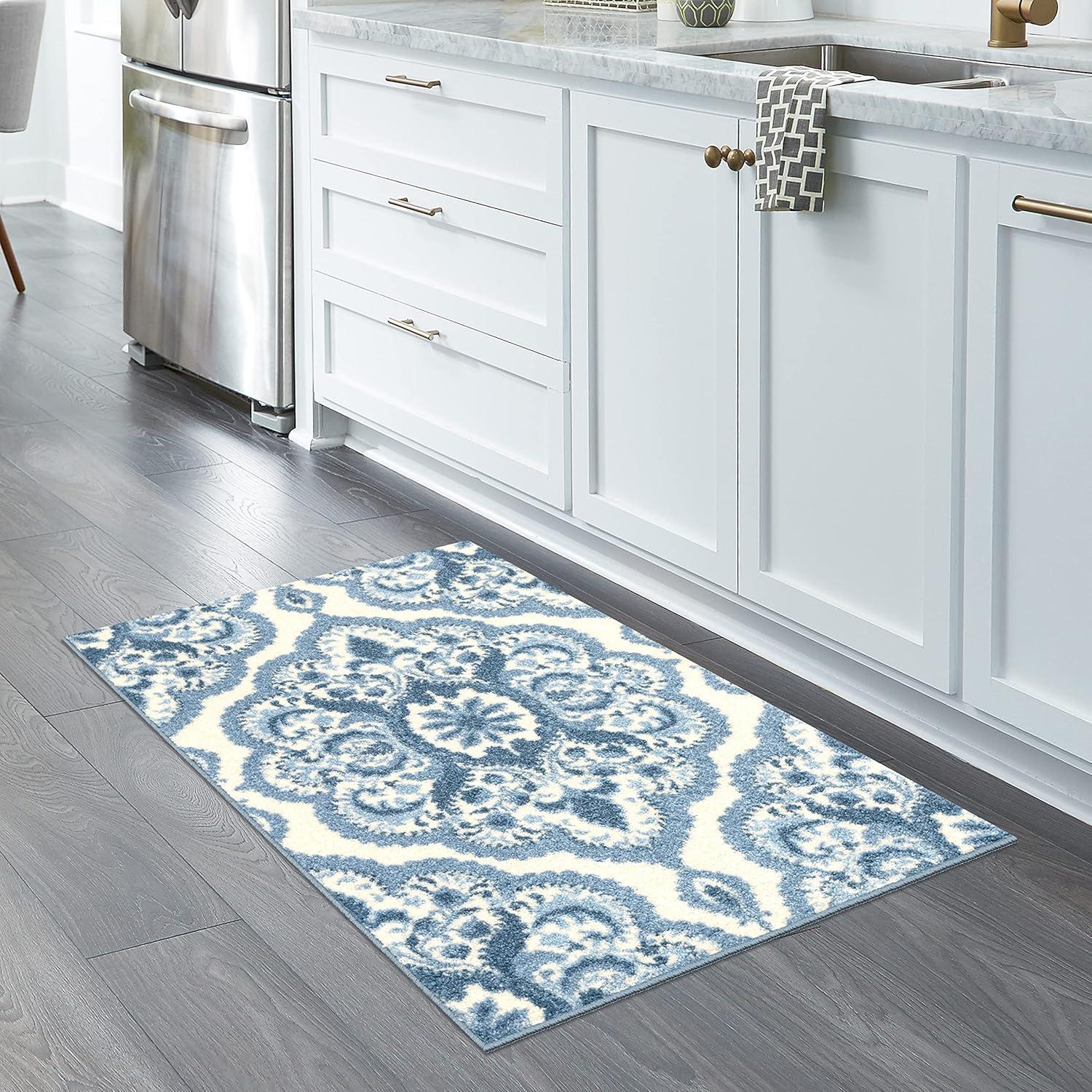 Hertel Floral Blue Area Rug