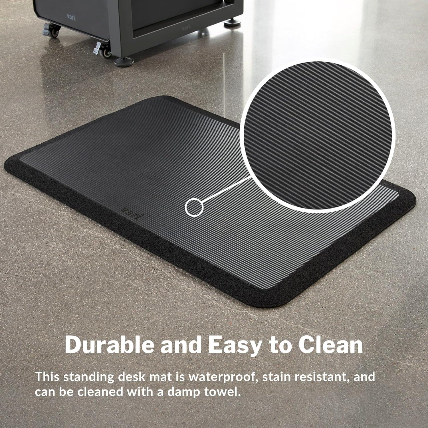 Vari 34” x 22” Standing Desk Mat Cushioned Ergonomic Anti Fatigue Floor Mat, Black