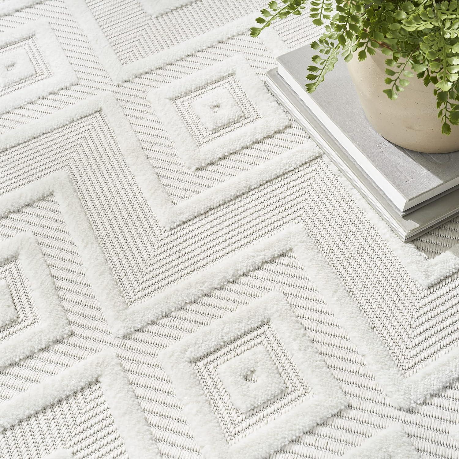 Nourison Versatile Solid Diamond Indoor Outdoor Flatweave Area Rug