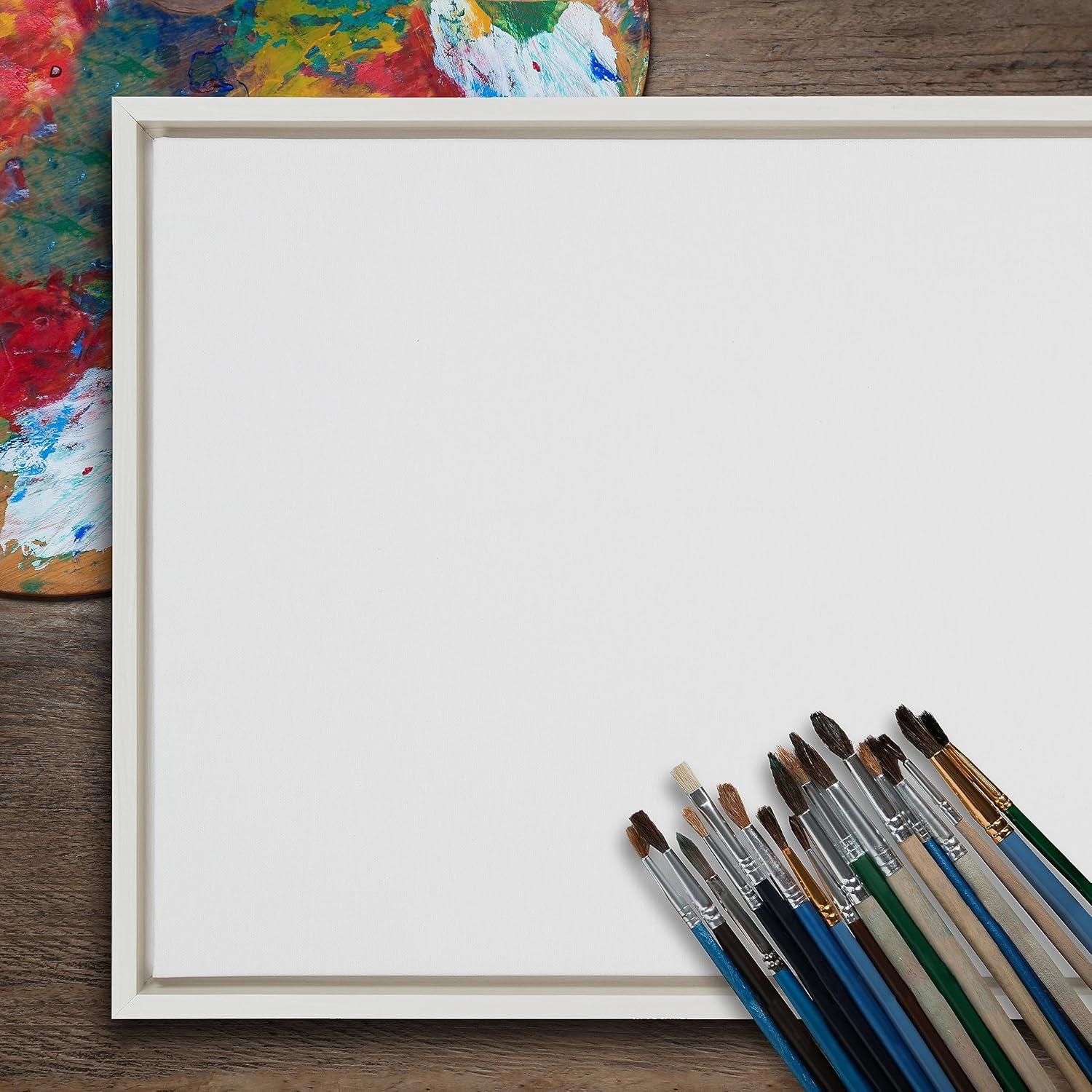 Kate and Laurel Sylvie Blank Framed Canvas Wall Art, 22x22 White, Modern Empty Canvas for Paint-Your-Own Art, Premium Canvas Already Framed