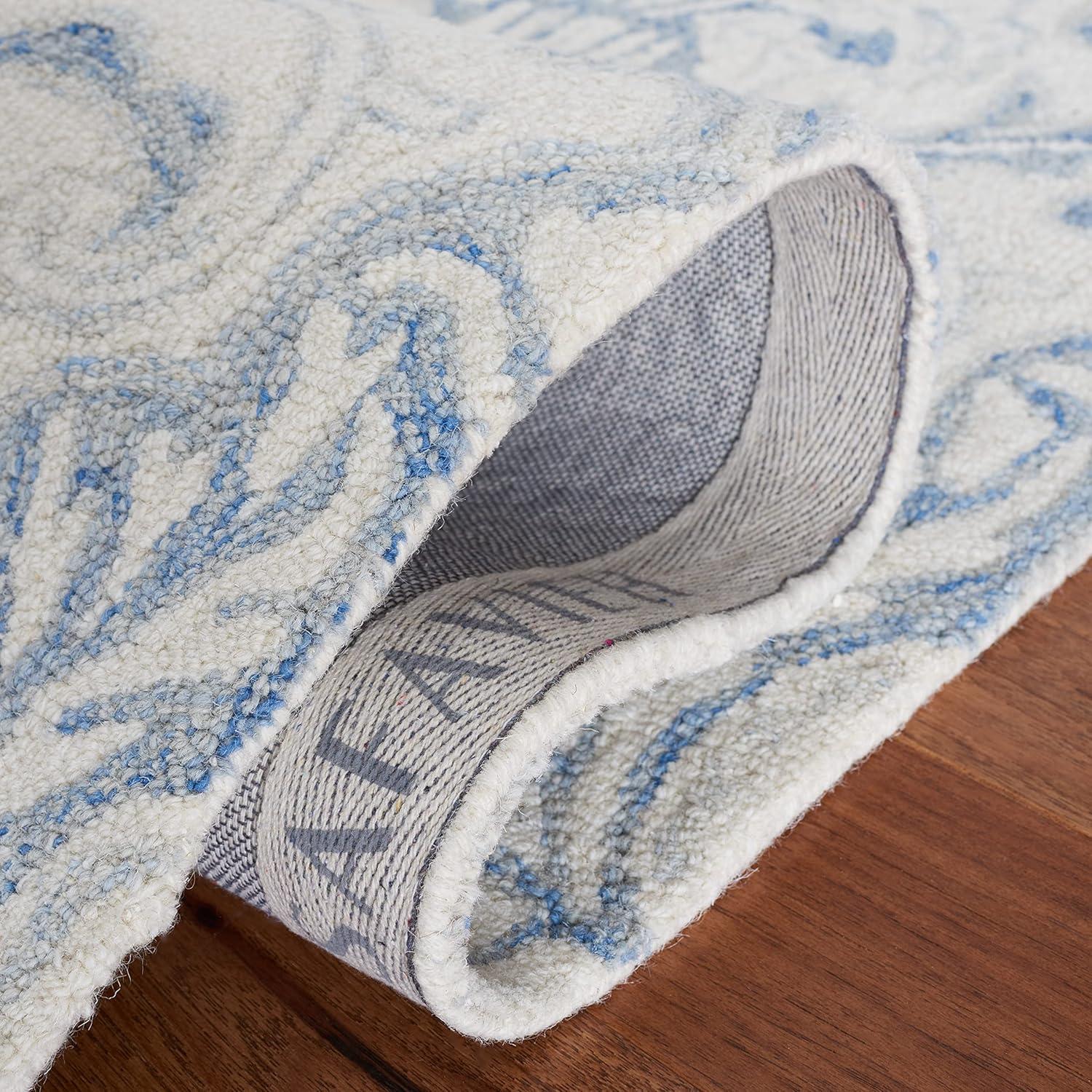 Micro-Loop MLP532 Hand Tufted Area Rug - Ivory/Blue - 5'x5' - Safavieh.