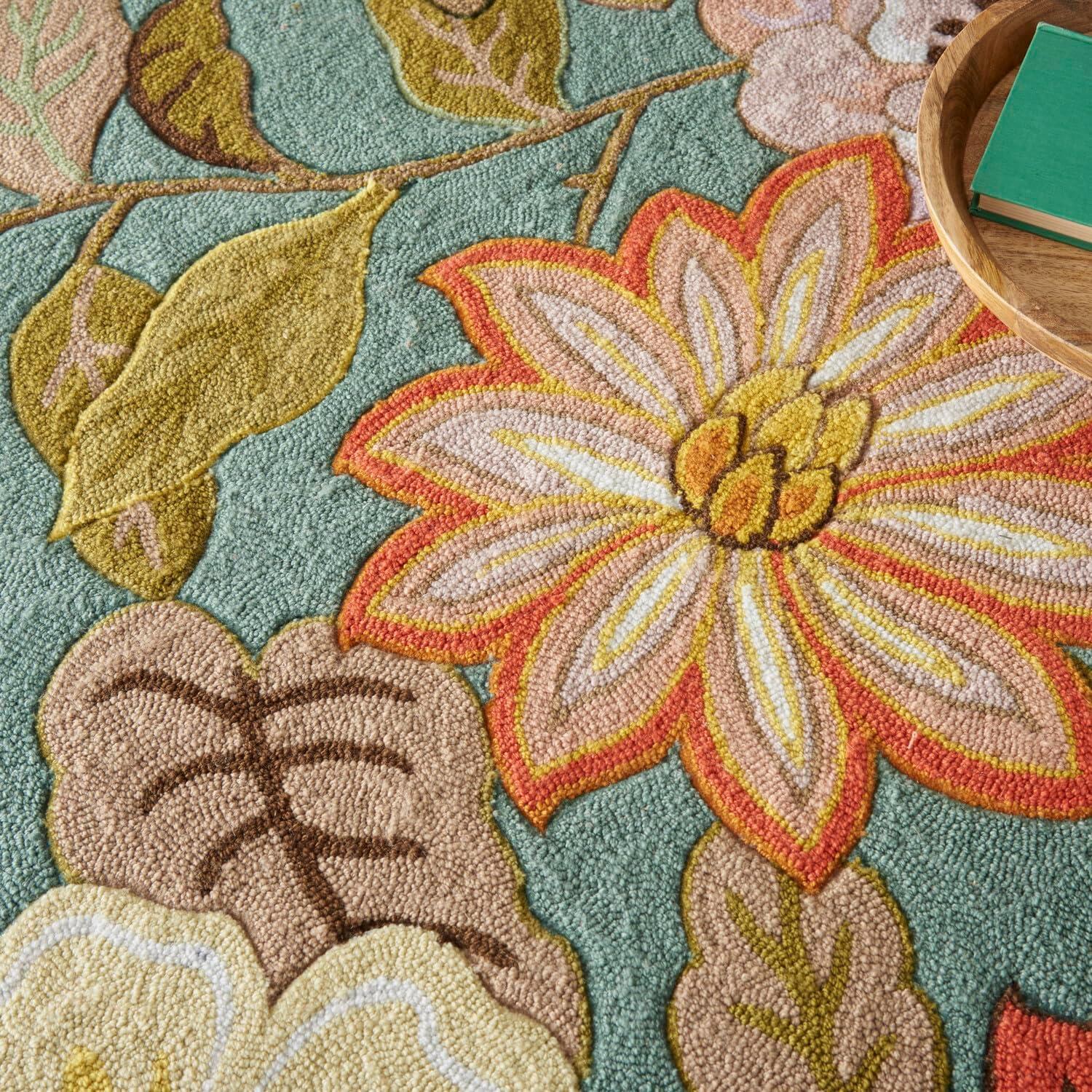 Nourison Fantasy FA18 Aqua Area Rug 5' x 7'6"