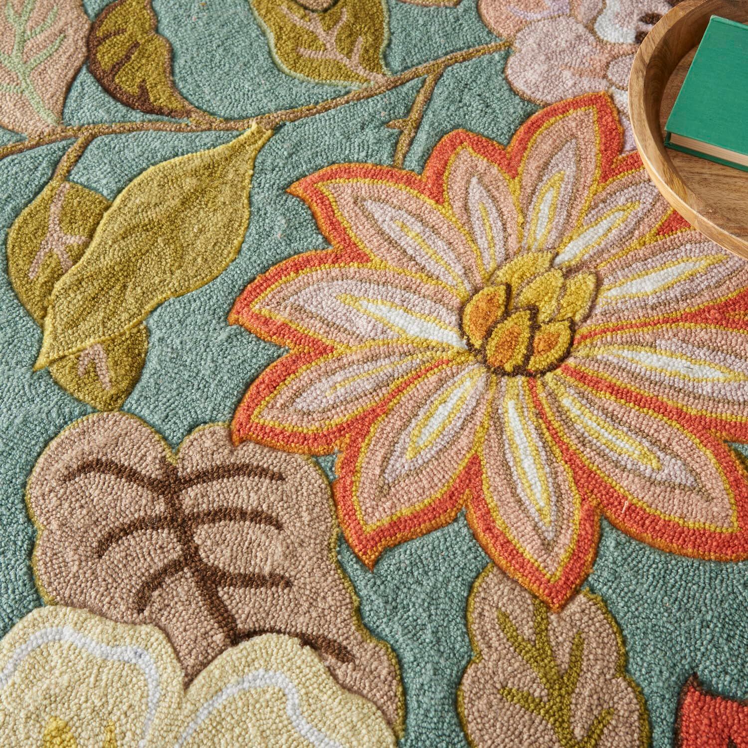 Nourison Fantasy FA18 Aqua Area Rug 5' x 7'6"