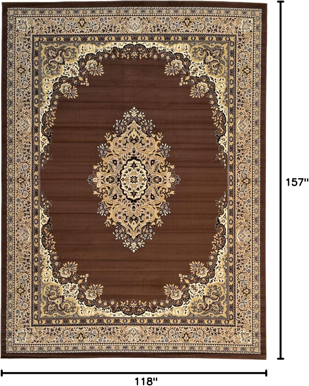Unique Loom Reza Collection Area Rug - Washington (10'  x 13' 1" Rectangle Red/Black)