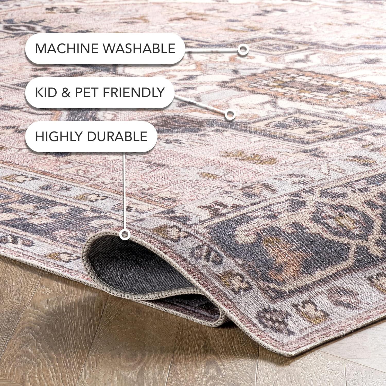 Nuloom Sasha Machine Washable Medallion Indoor Area Rug