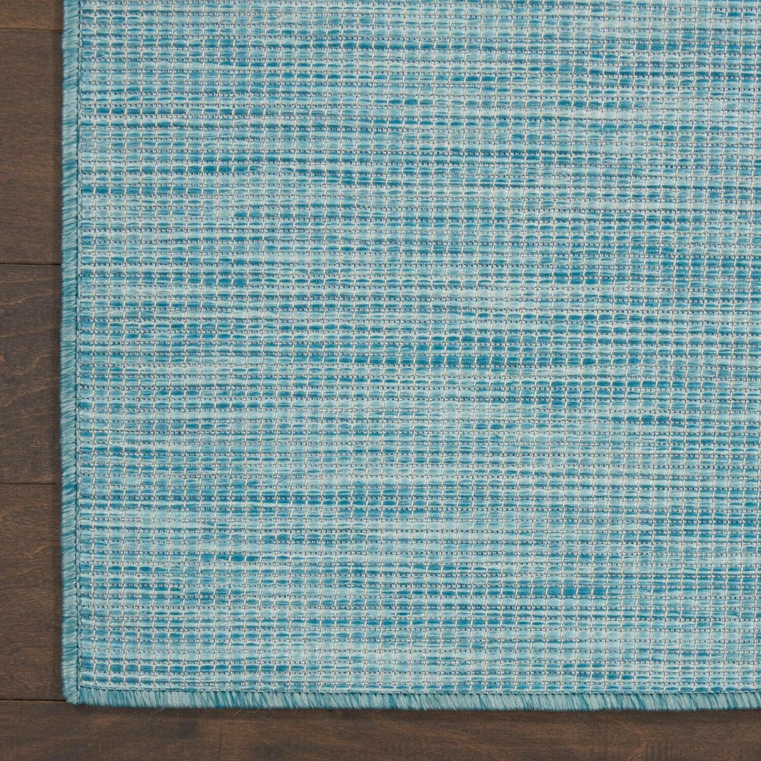 Aqua Flat Woven 8' x 10' Synthetic Rectangular Area Rug