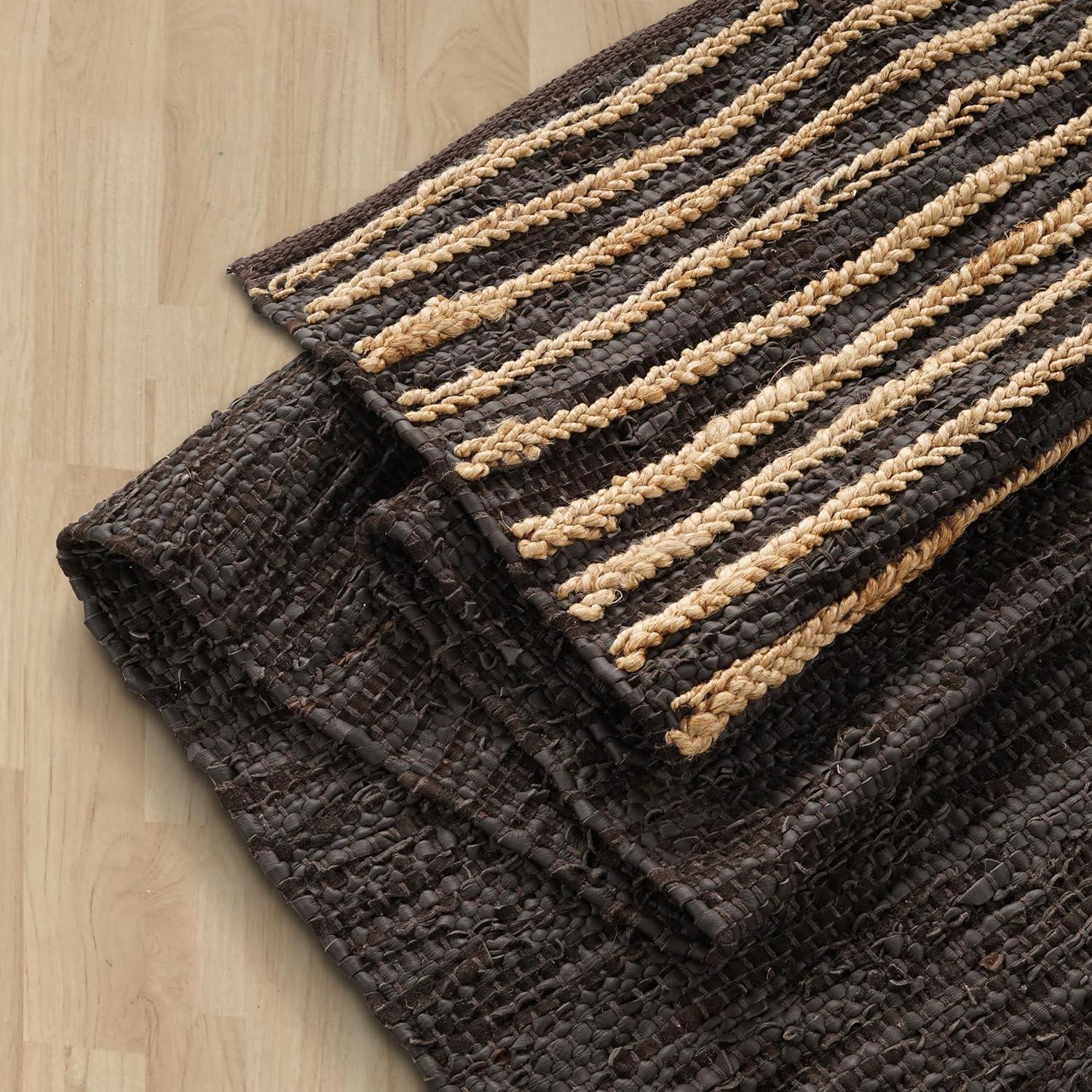 Nuloom 9x12 Elfriede Jute & Cotton Hand Woven Indoor Area Rug, Natural, Solid Rustic Farmhouse Style Natural Fiber Bedroom, Living Room,