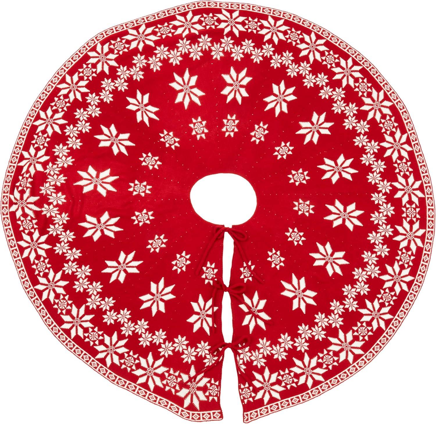 Dual-sided Festive Knit Tree Skirt