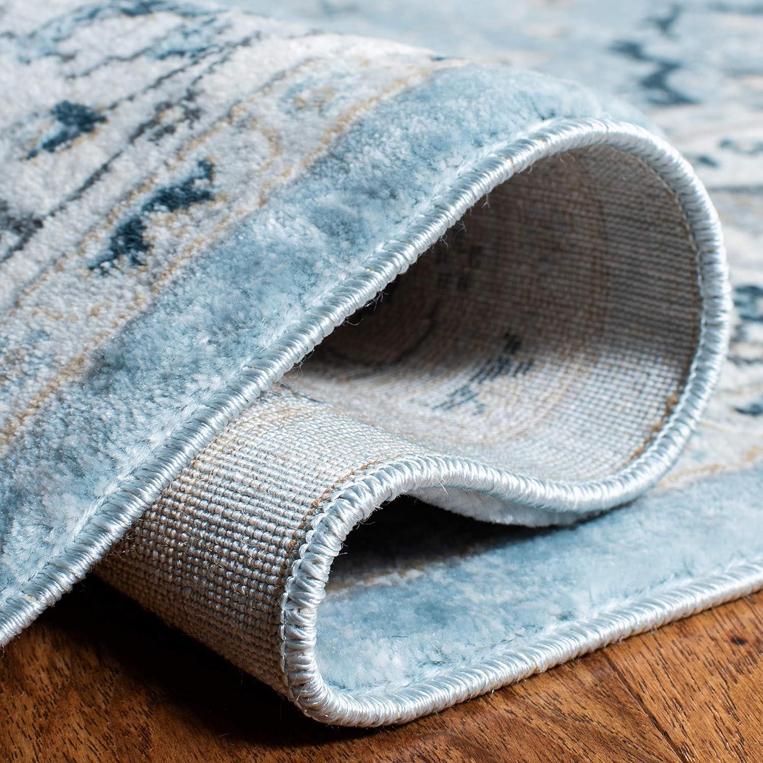 Isabella ISA912 Power Loomed Accent Rug - Light Blue/Cream - 3'x5' - Safavieh.