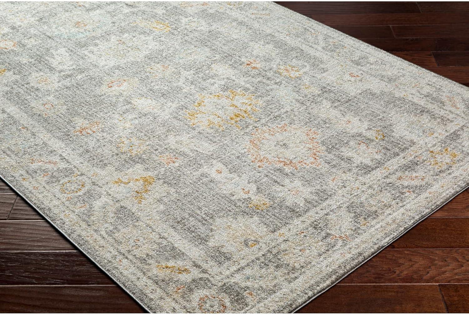 Playful Gray Synthetic 5'3" x 7' Kids Area Rug