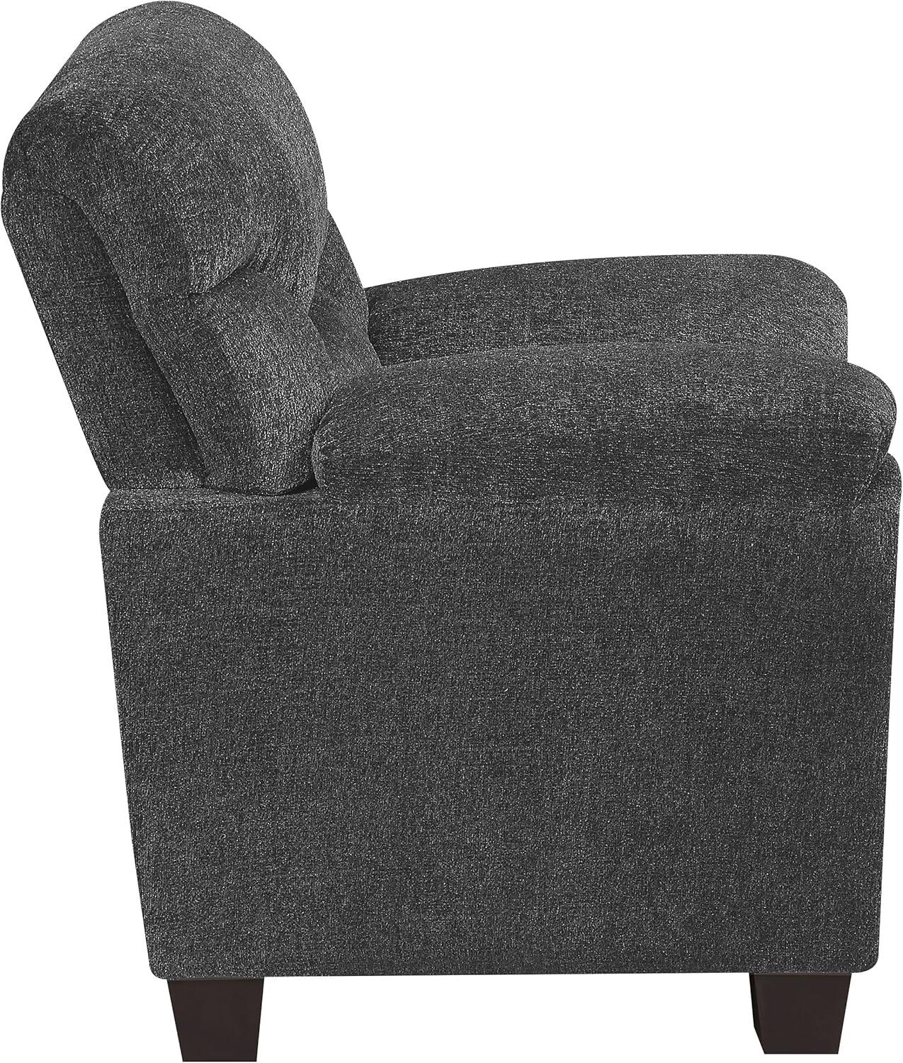 Coaster Transitional Chenille Upholstered Chair with Nailhead Trim in Gray