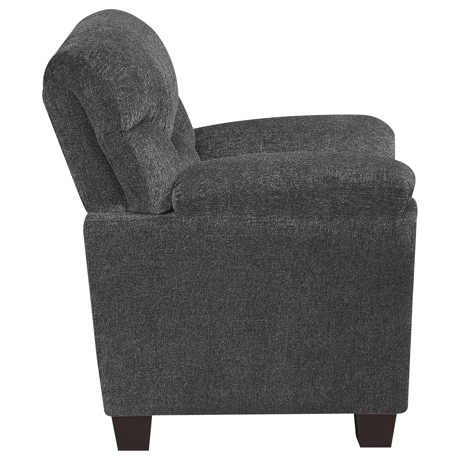 Coaster Transitional Chenille Upholstered Chair with Nailhead Trim in Gray