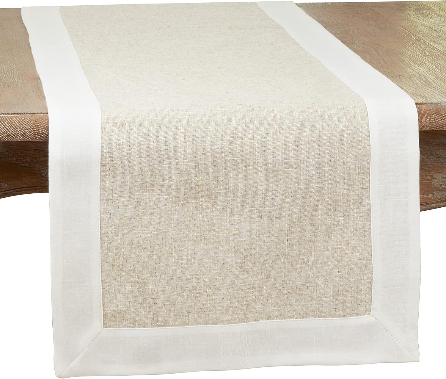 Saro Lifestyle Table Runner With Two Tone Design, Brown, 16" x 72"