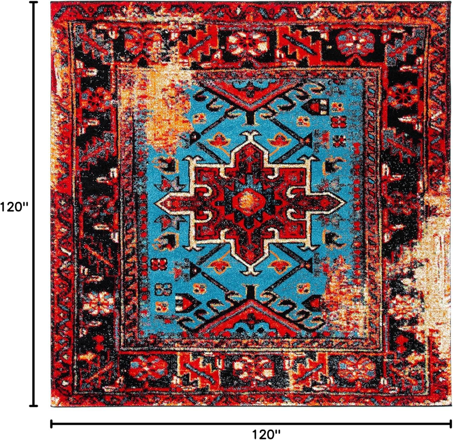 SAFAVIEH Vintage Hamadan Dania Oriental Area Rug, Red/Multi, 10' x 10' Square