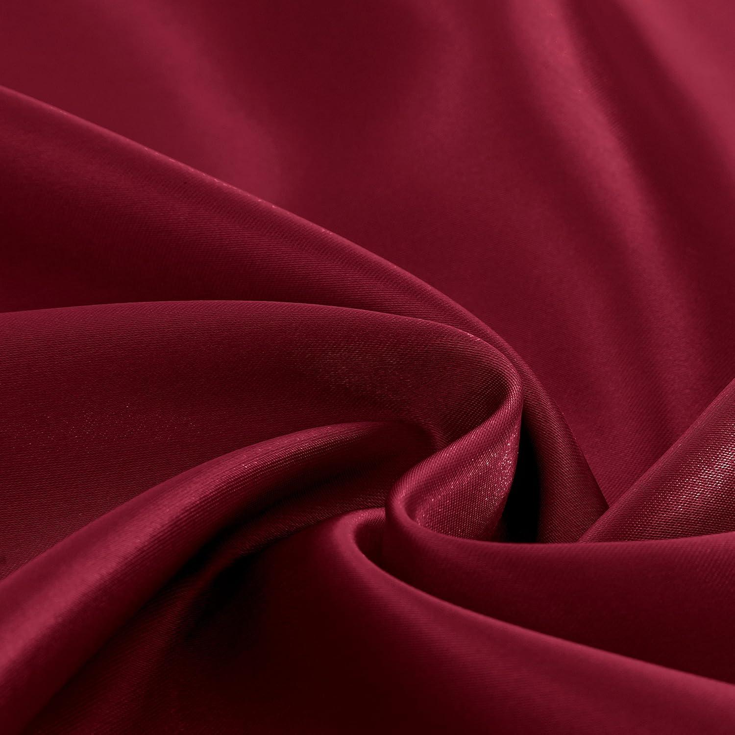 Cloud Fino Luxurious Satin Bed Sheets Burgundy Silk Sheets King 15 " Deep Pocket Pillowcases Sheet, 4-Piece
