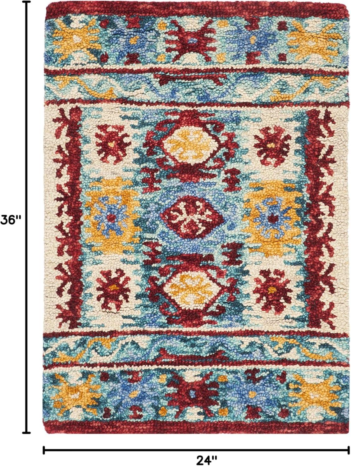 SAFAVIEH Aspen Arturas Southwestern Wool Area Rug, Blue/Red, 2' x 3'