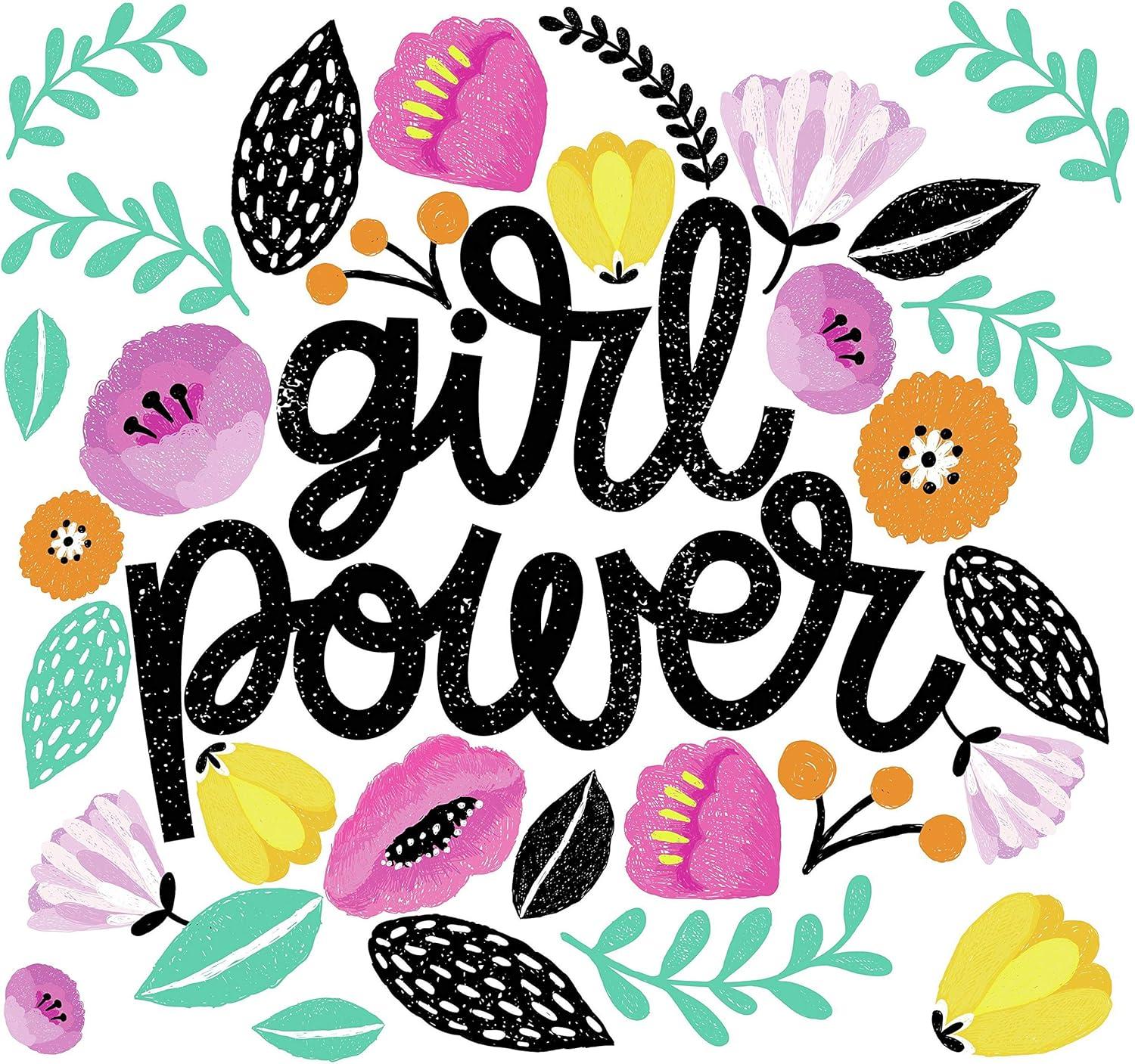 Girl Power Peel and Stick Giant Wall Decal - RoomMates: Vinyl Typography Decor for All Ages, Self-Adhesive