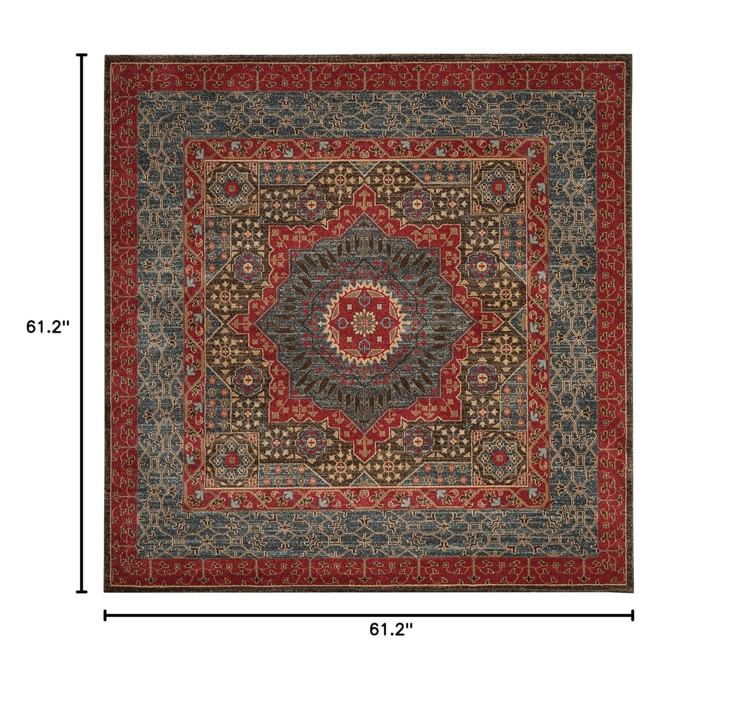 Mahal MAH620 Power Loomed Indoor Area Rug - Navy/Red - 5'1"x5'1" - Safavieh.