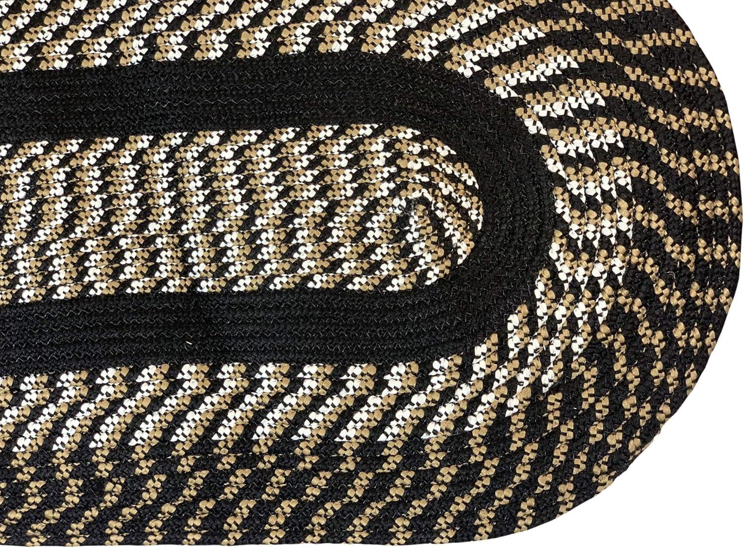 Newport Braid Collection 100% Polypropylene Stripe Pattern Reversible Indoor Utility Rug - Better Trends