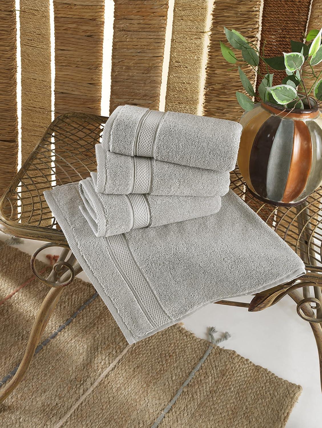 American Soft Linen 4 Pack Hand Towel Set, 100% Cotton, 16 inch by 28 inch, Hand Face Towels for Bathroom, Bright White