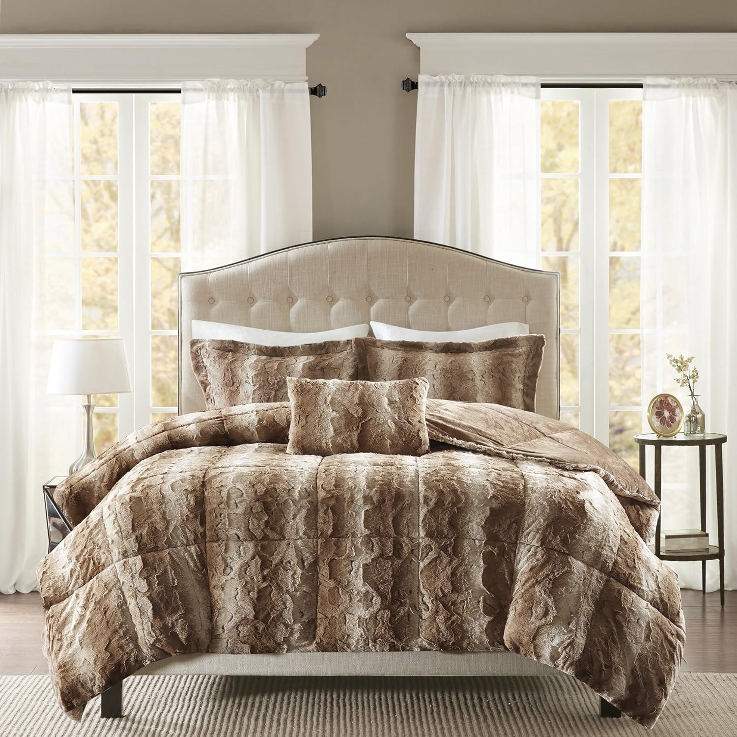 Madison Park Zuri Faux Fur Comforter Set