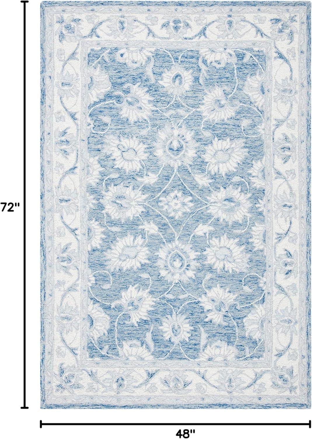 Micro-Loop MLP536 Hand Tufted Area Rug - Blue/Ivory - 4'x6' - Safavieh.