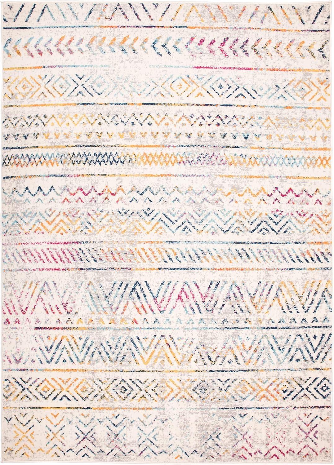 World Rug Gallery Geometric Distressed Bohemian Area Rug