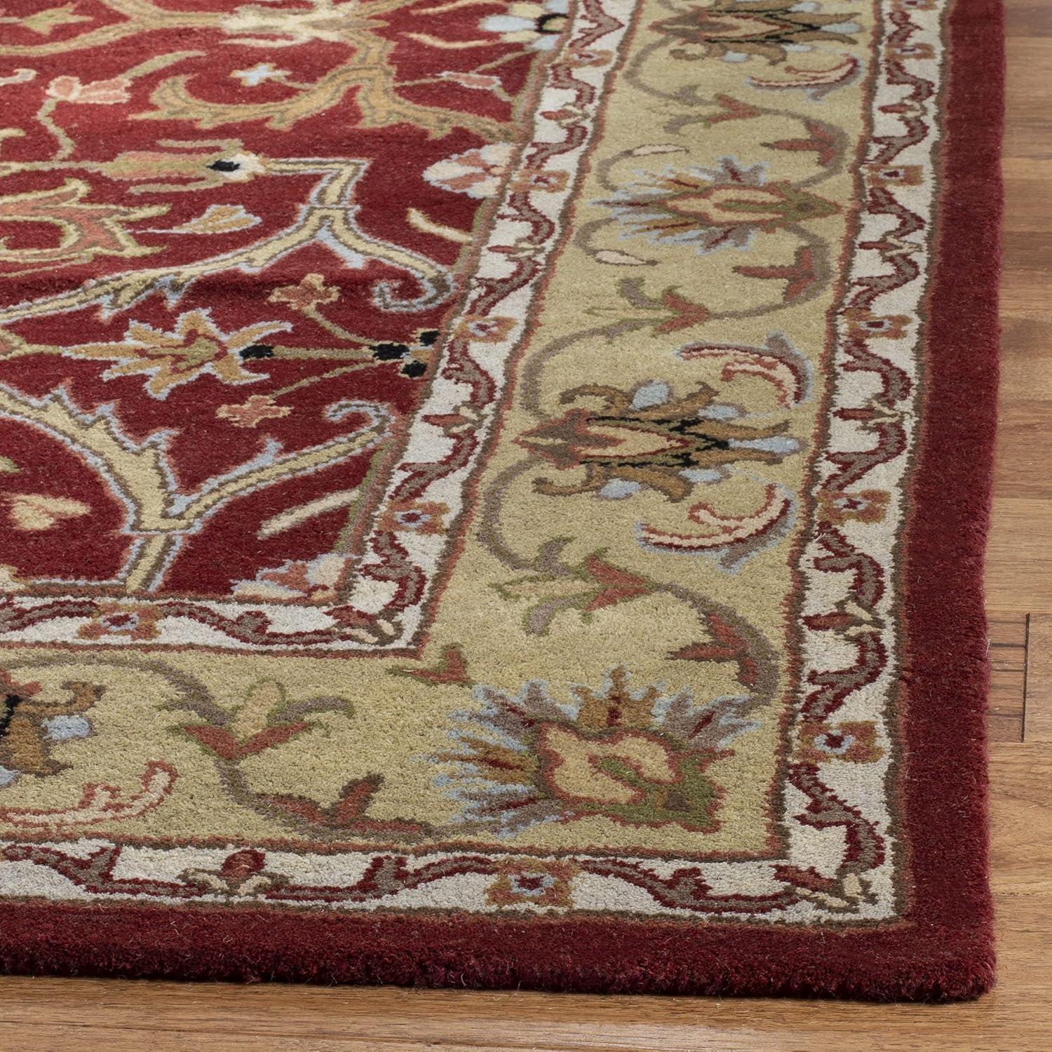 Handmade Red and Gold Wool Tufted Area Rug 8'3" x 11'