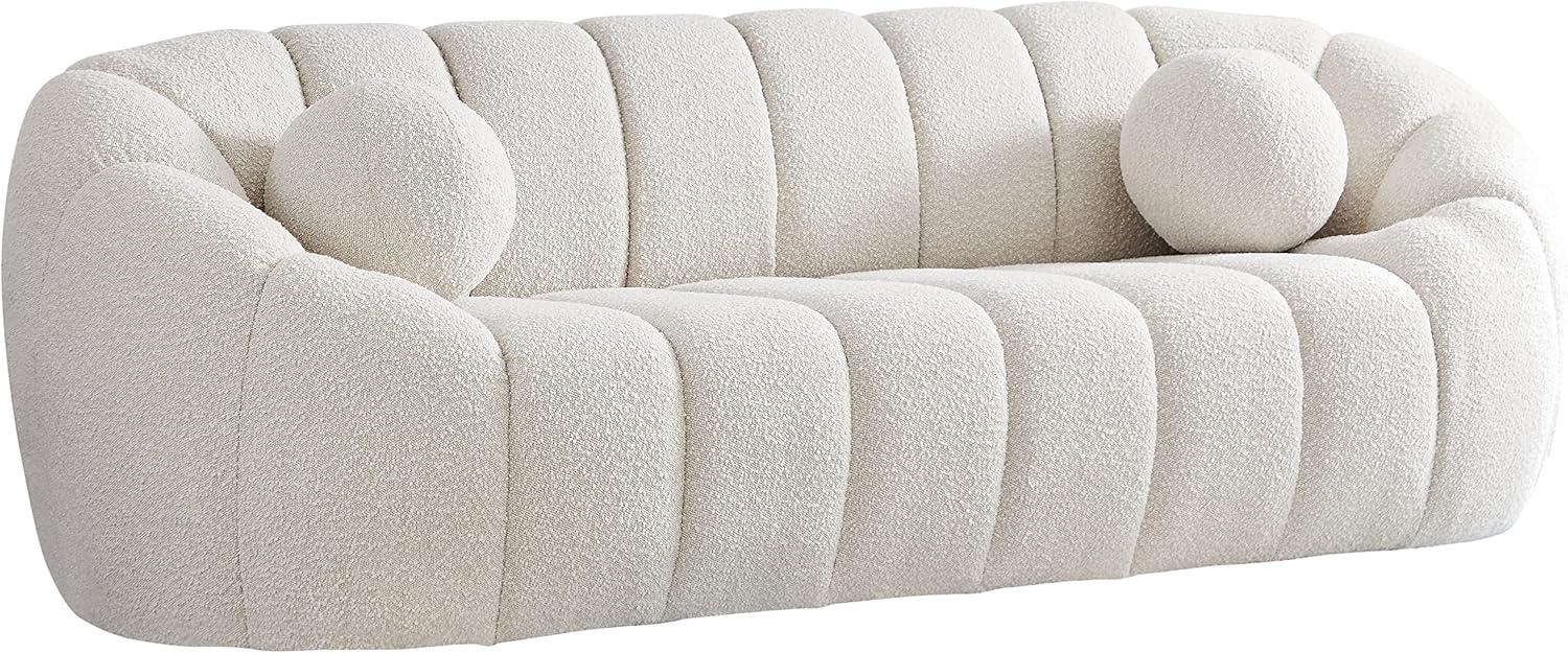 Meridian Furniture Elijah Green Boucle Fabric Sofa