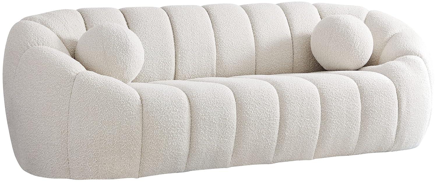 Meridian Furniture Elijah Green Boucle Fabric Sofa