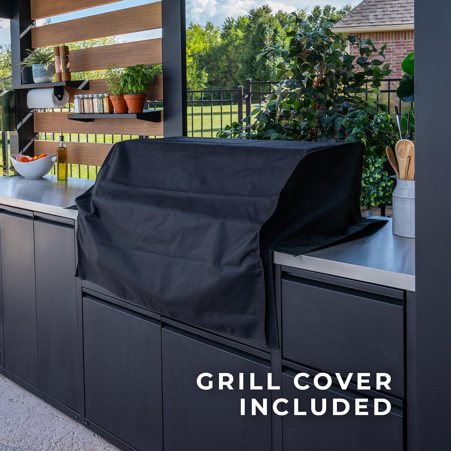 Backyard Discovery Fusion Flame Outdoor Kitchen, Grill, and Refrigerator