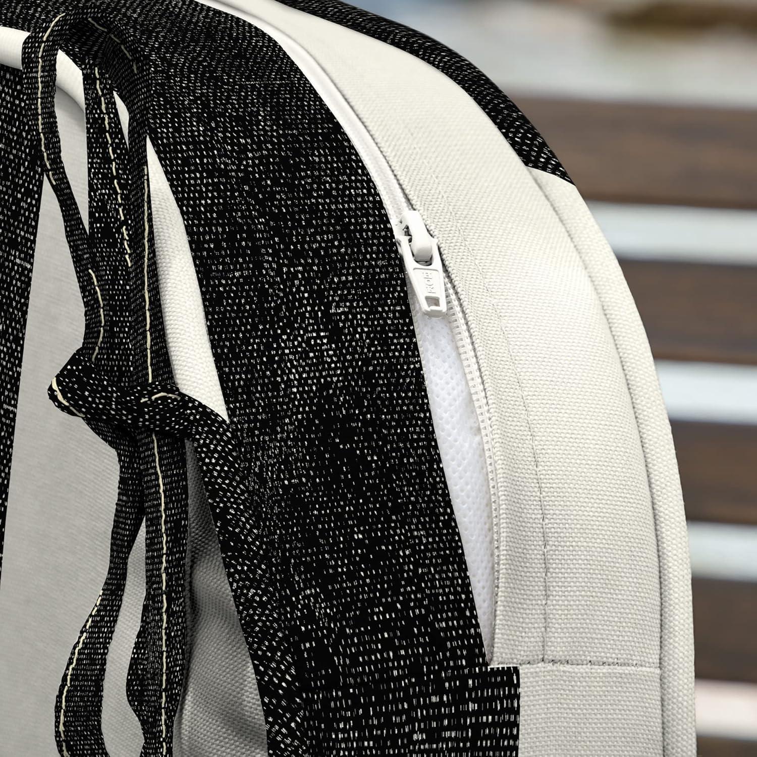 Arden Selections ProFoam Performance Outdoor Seat Cushion 19 x 20, Onyx Black Cabana Stripe