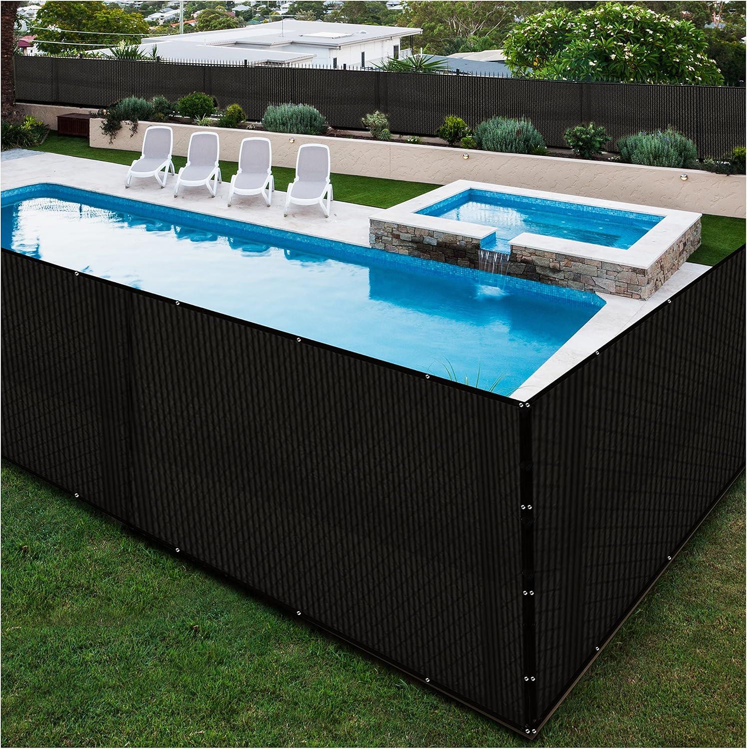 Boen - Backyard Privacy Screen Fence Covering 4' x 50' - Black - Instant Outdoor Privacy Fence Screen for Any Metal, Chain Link, Wood Panels or Plastic Fencing - Shade & Block Wind Privacy Wall
