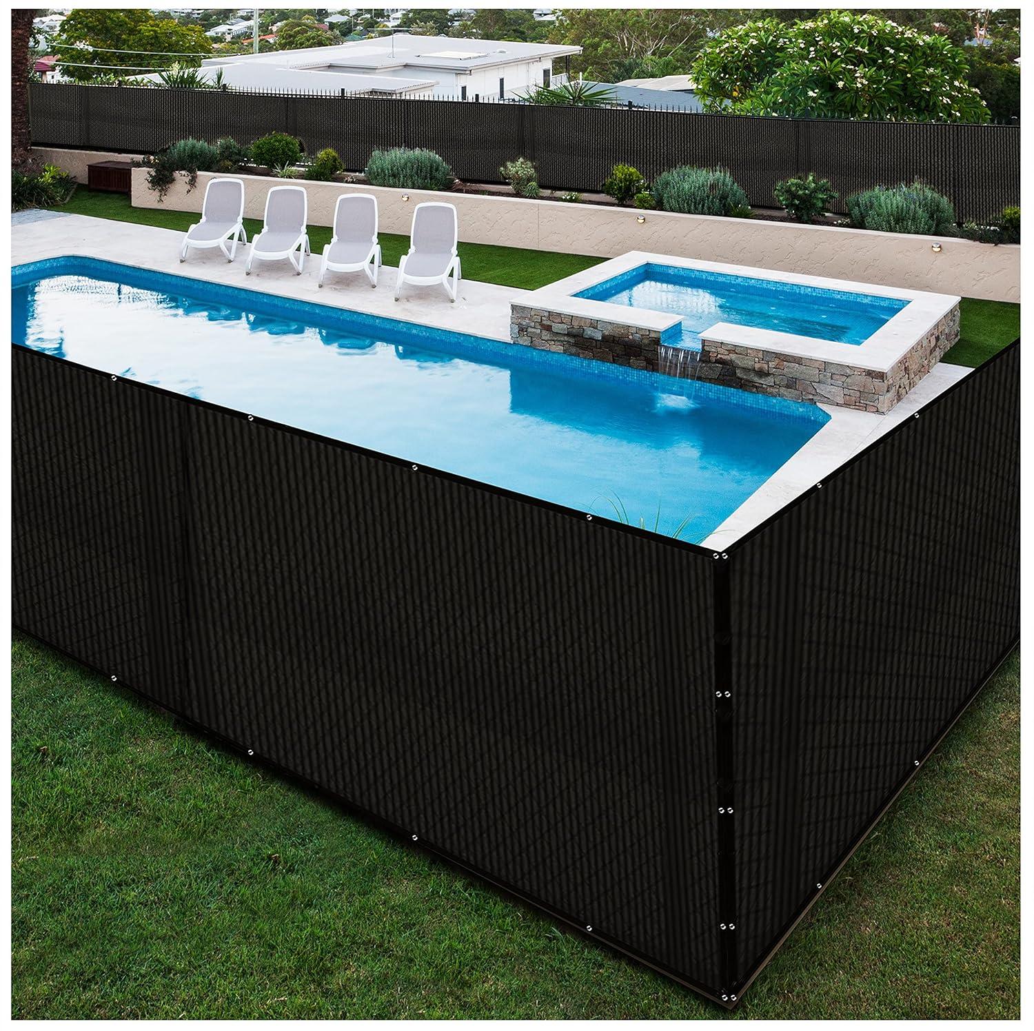 Boen - Backyard Privacy Screen Fence Covering 4' x 50' - Black - Instant Outdoor Privacy Fence Screen for Any Metal, Chain Link, Wood Panels or Plastic Fencing - Shade & Block Wind Privacy Wall