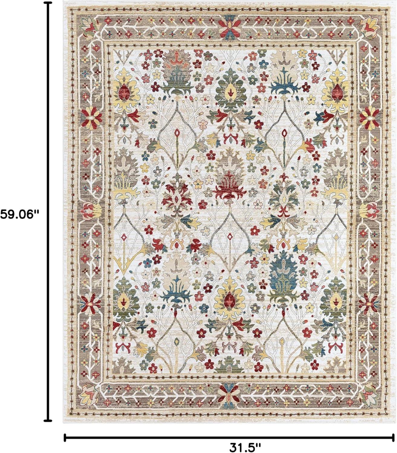 Neola Multicolor Traditional Polypropylene Area Rug 2'7" x 4'11"