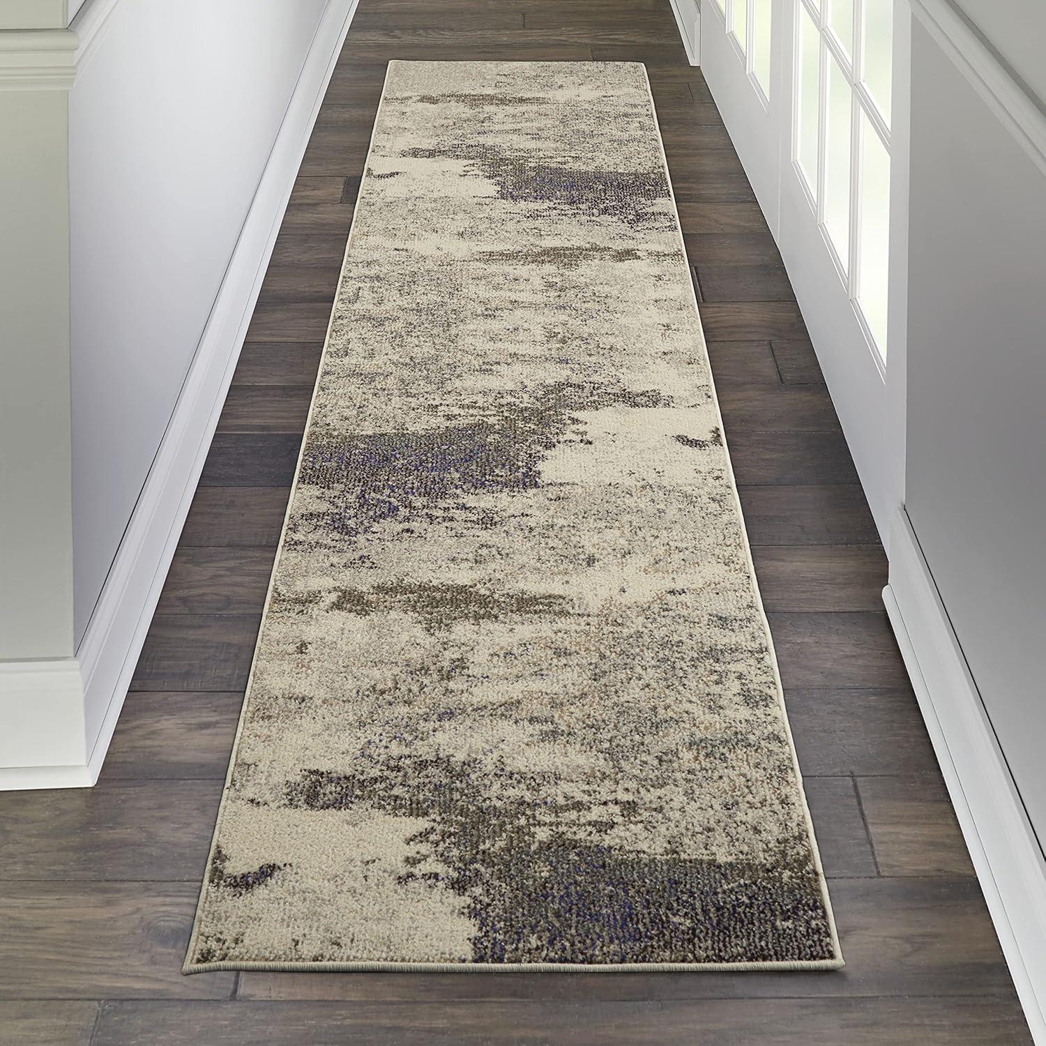 Nourison Celestial CES02 2'2" x 10' Ivory/Grey Area Rug