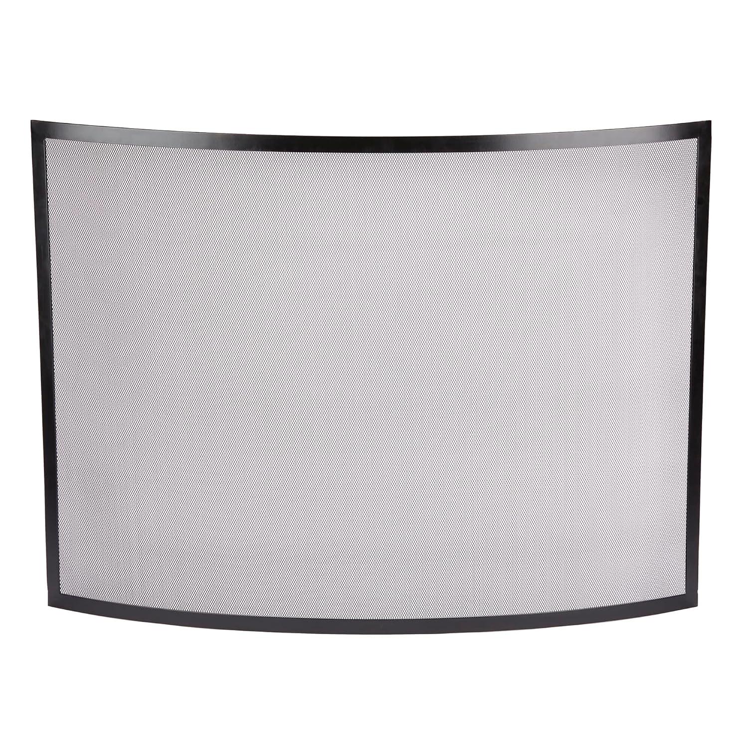 UniFlame Single Panel Curved Black Wrought Iron Screen