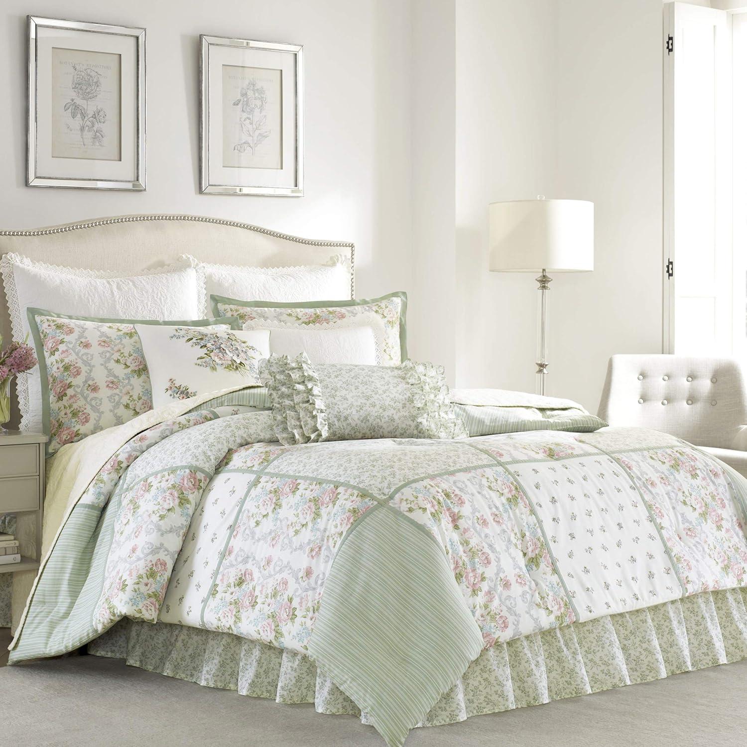 Laura Ashley Harper Green Cotton Comforter Set