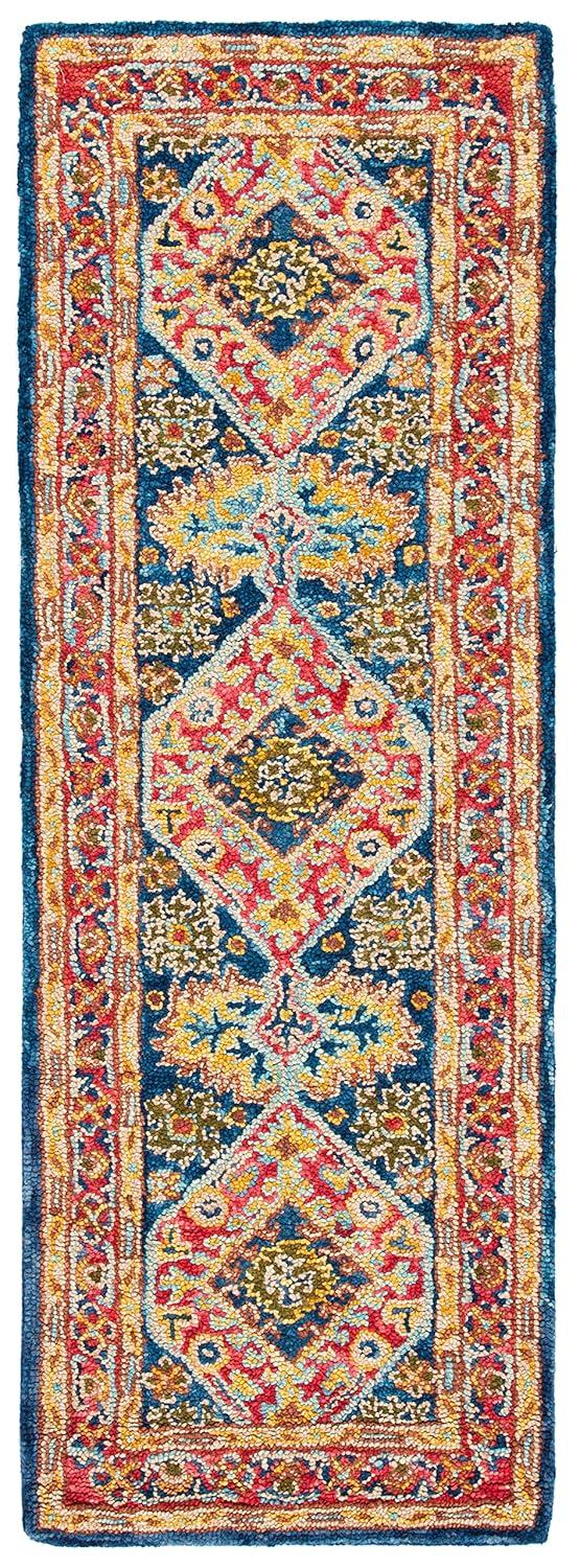 Aspen APN523 Hand Tufted Runner Rug - Red/Blue - 2'3"x11' - Safavieh.