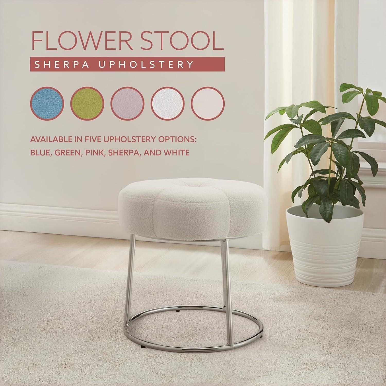 Ciara Flower Cushioned Vanity Stool