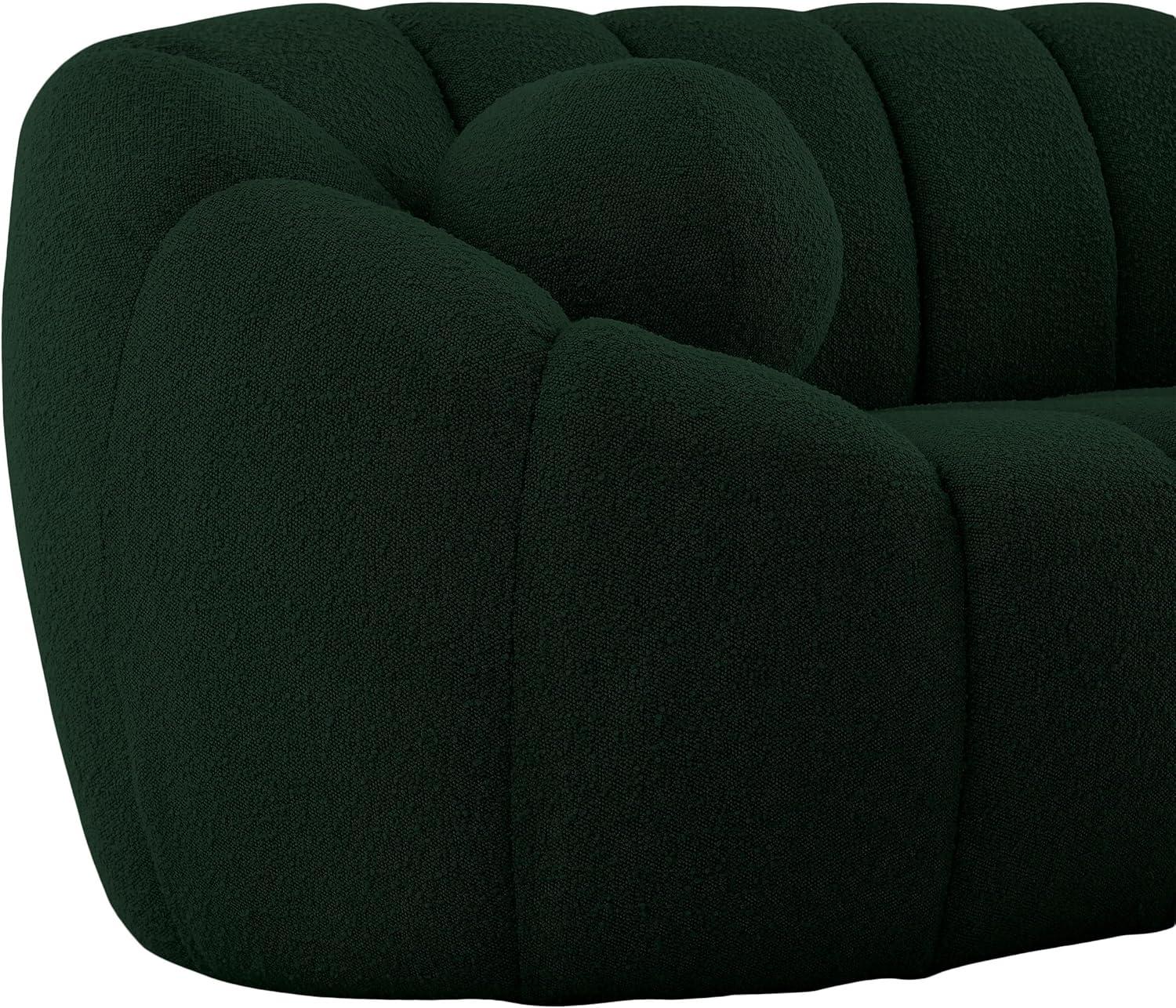 Meridian Furniture Elijah Green Boucle Fabric Sofa